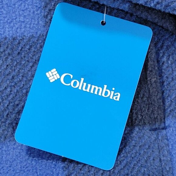 Columbia Fleece Jacket Boys Youth Size Large 14/16 Zing III Blue Check Zip Front - Picture 13 of 15